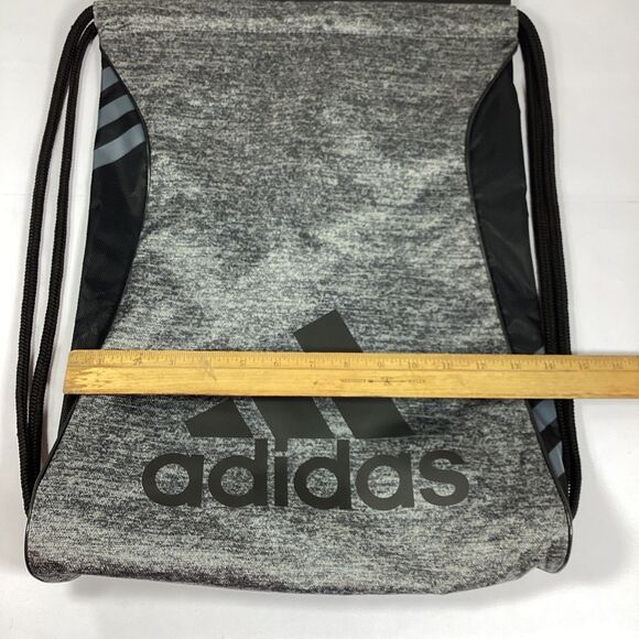 Adidas Cinch Sack Bag Drawstring Athletic Sports School Burst Sackpack Black New - Picture 8 of 8